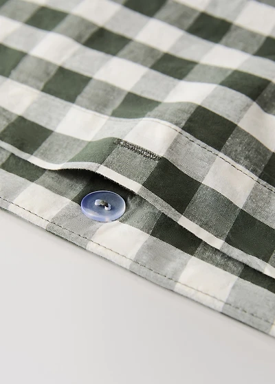 Yarn-dyed cotton gingham check duvet cover for 135/140 bed