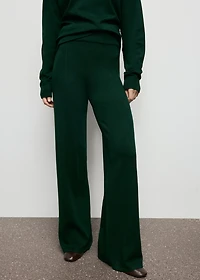 Knitted trousers with stitching detail