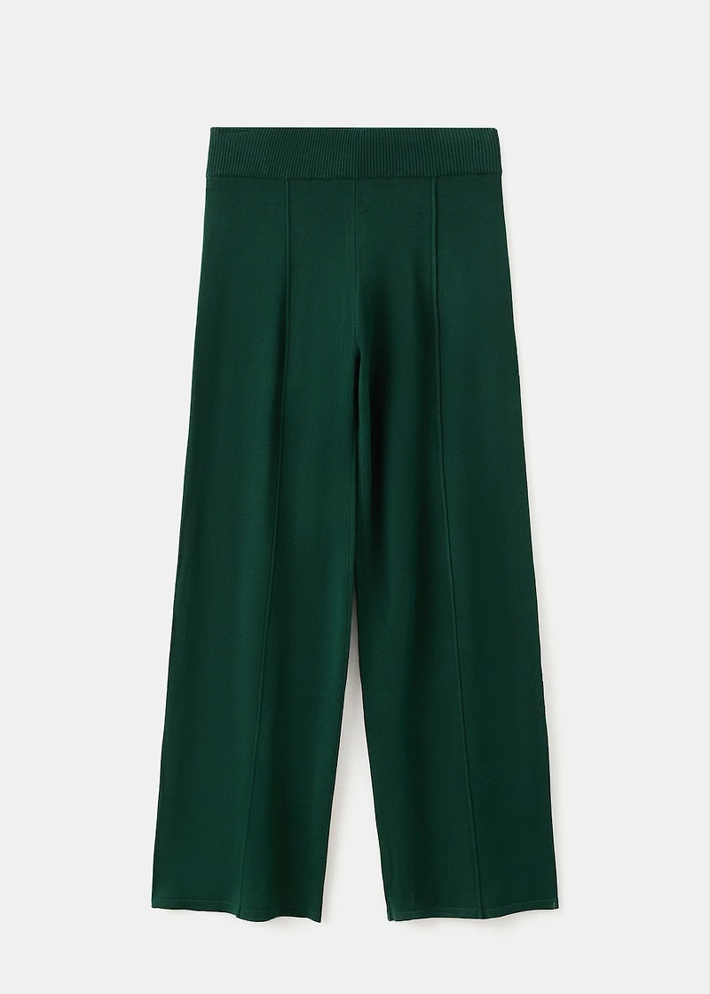 Knitted trousers with stitching detail