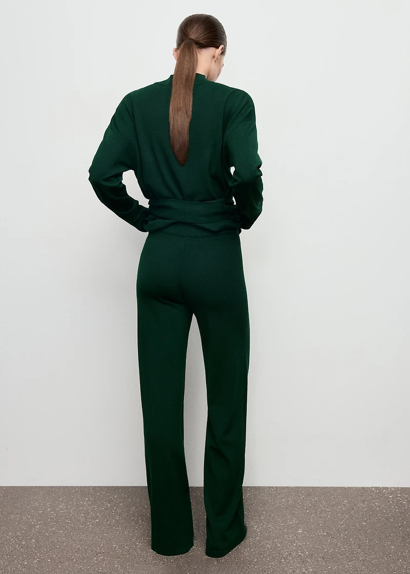 Knitted trousers with stitching detail