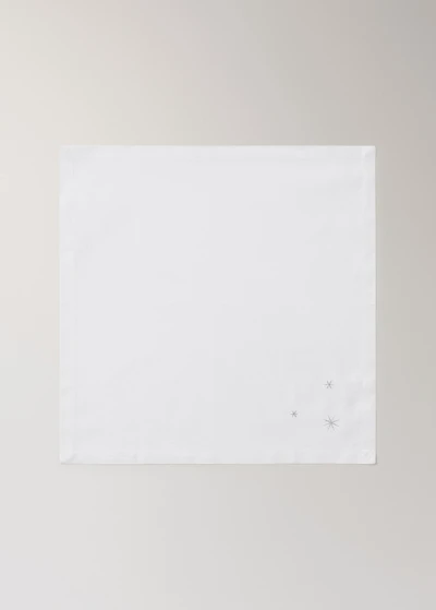 Set of 4 cotton napkins with embroidered star details