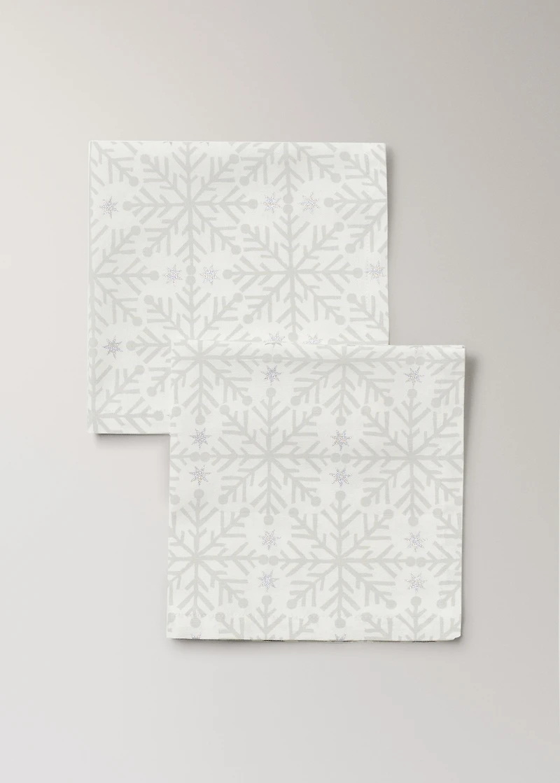 Napkins with Christmas snowflake printed motif