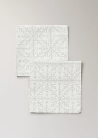 Napkins with Christmas snowflake printed motif
