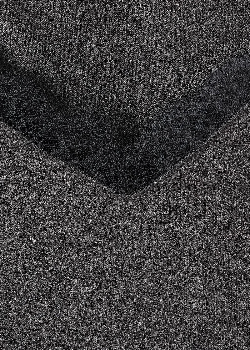 Lace-trimmed scoop-neck top