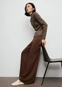 Seam-detail straight-fit pants