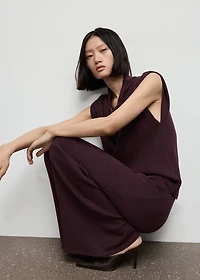 Seam-detail straight-fit pants