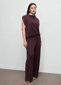 Seam-detail straight-fit pants