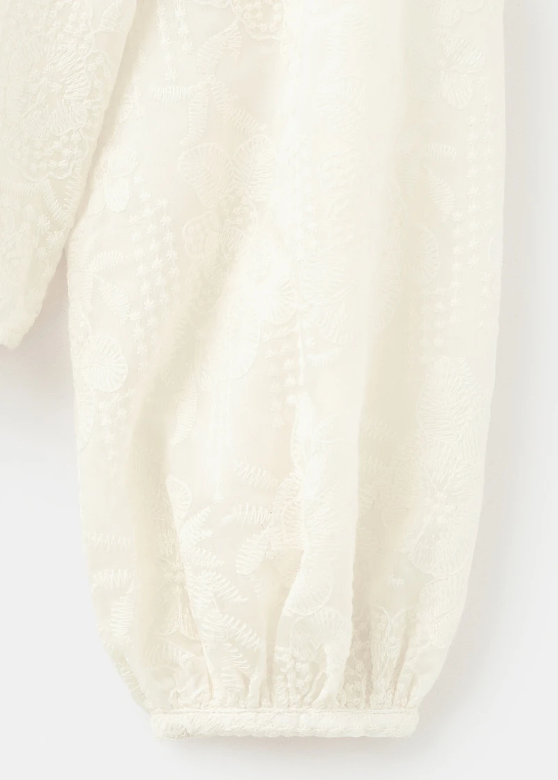 Embroidered lyocell blouse