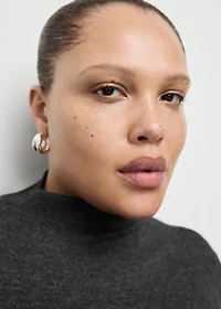 Fine-knit dress with metallic detail