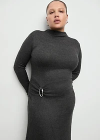Fine-knit dress with metallic detail
