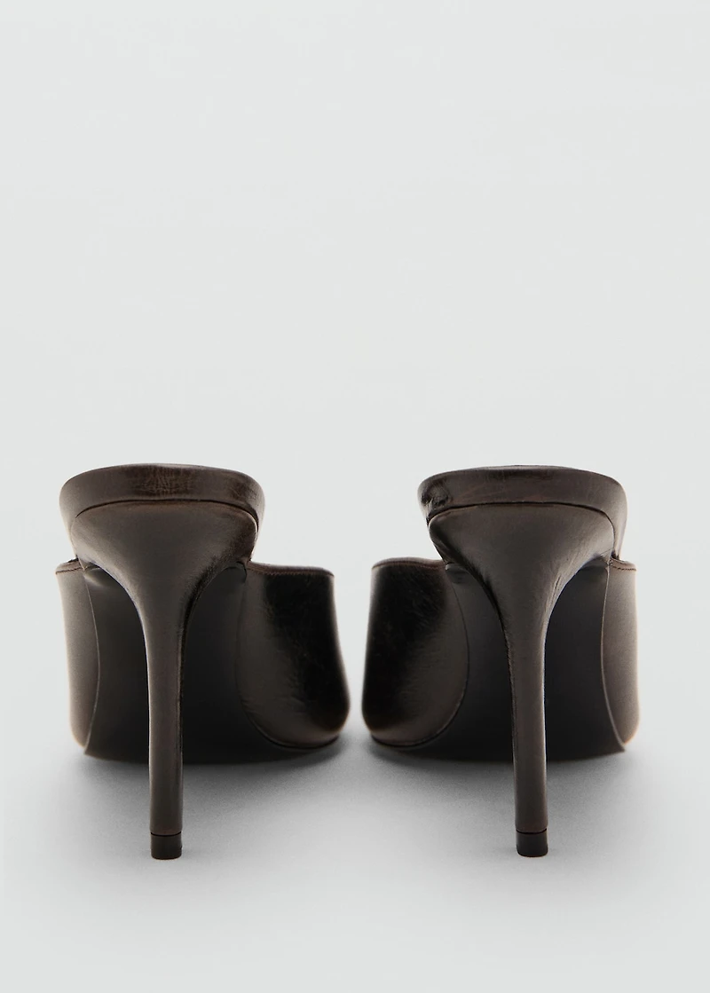 Open-toe leather shoes