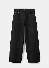 Barrel jeans with patches