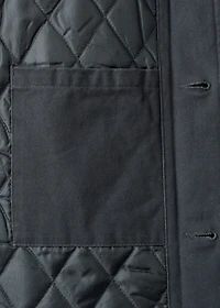 Quilted jacket with corduroy collar