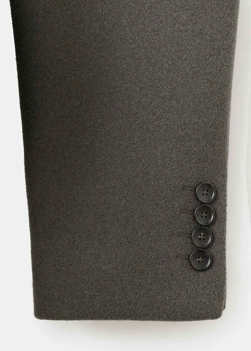 Double-breasted wool-blend coat