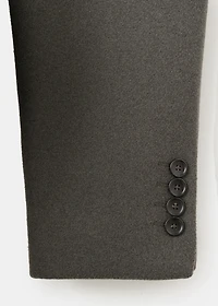 Double-breasted wool-blend coat