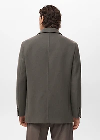 Double-breasted wool-blend coat
