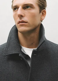 Detachable hood wool coat