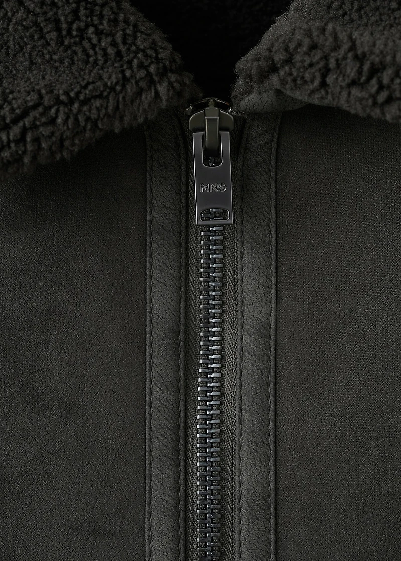 Double face jacket with sheepskin details