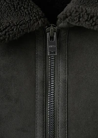 Double face jacket with sheepskin details