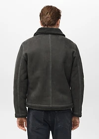 Double face jacket with sheepskin details