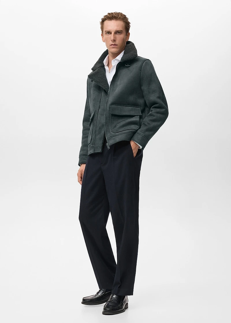 Double face jacket with fleece lining