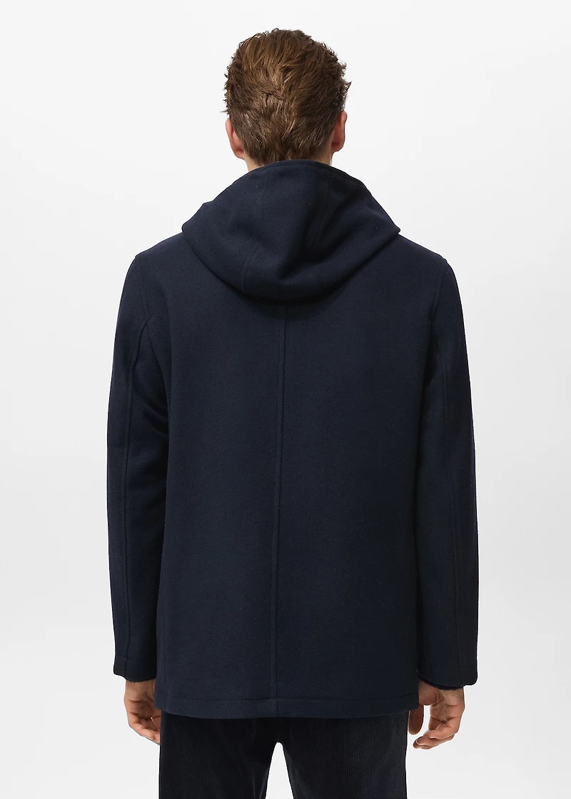 Hooded wool coat