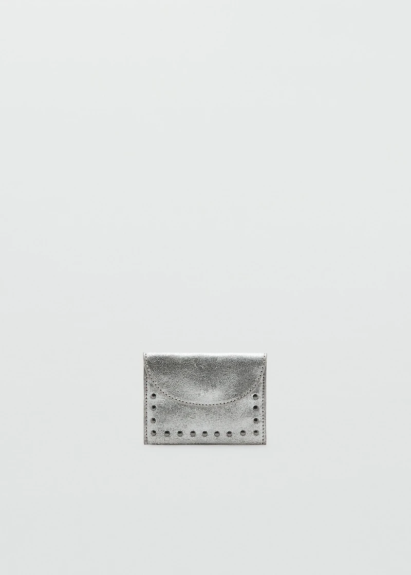 Studded leather purse