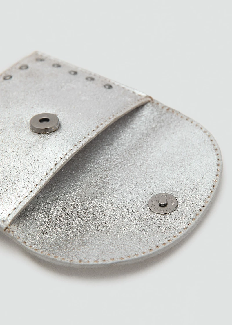 Studded leather purse