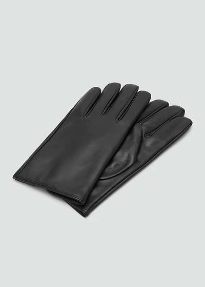 100% leather gloves with stitching detail