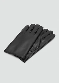 100% leather gloves with stitching detail