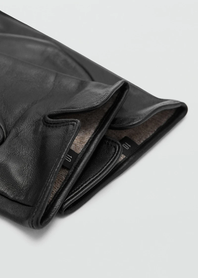 100% leather gloves with stitching detail