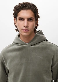 Corduroy hooded sweatshirt