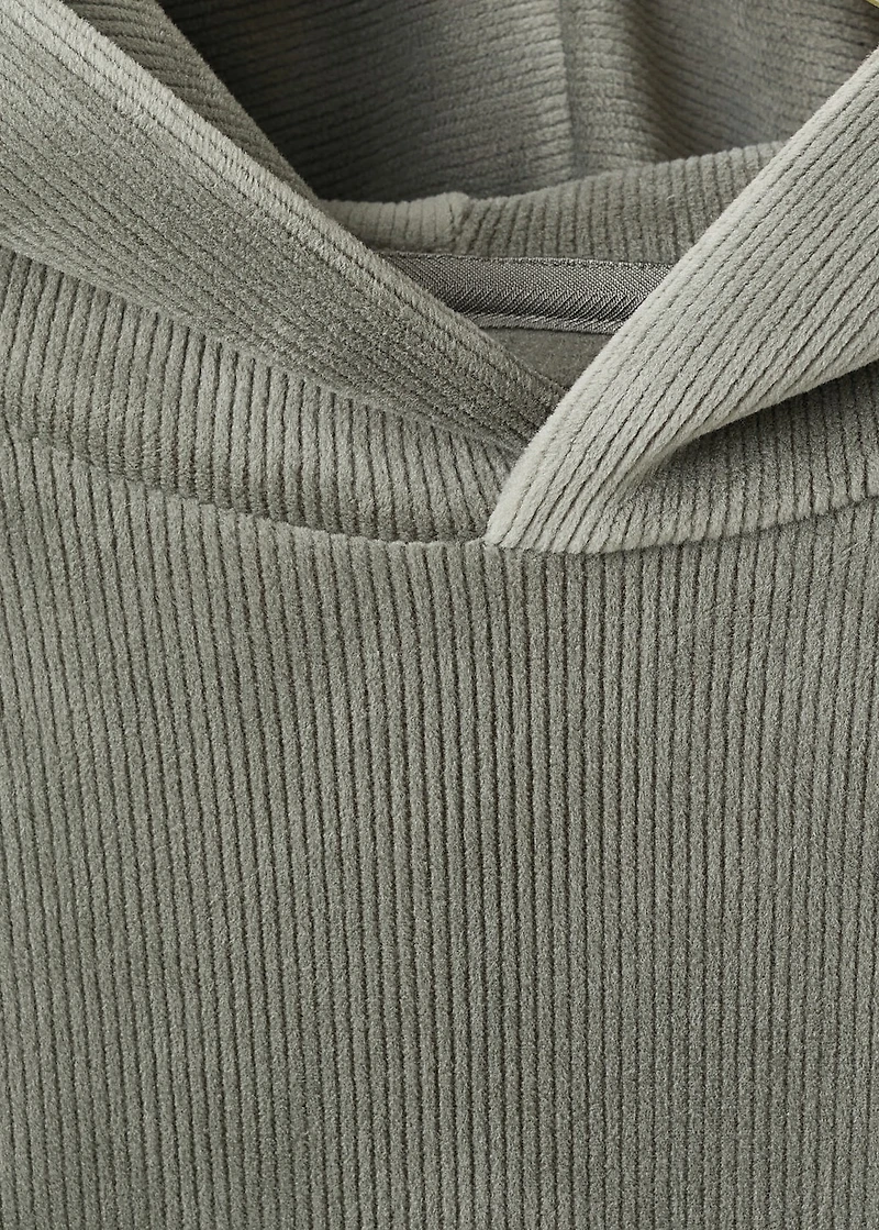 Corduroy hooded sweatshirt