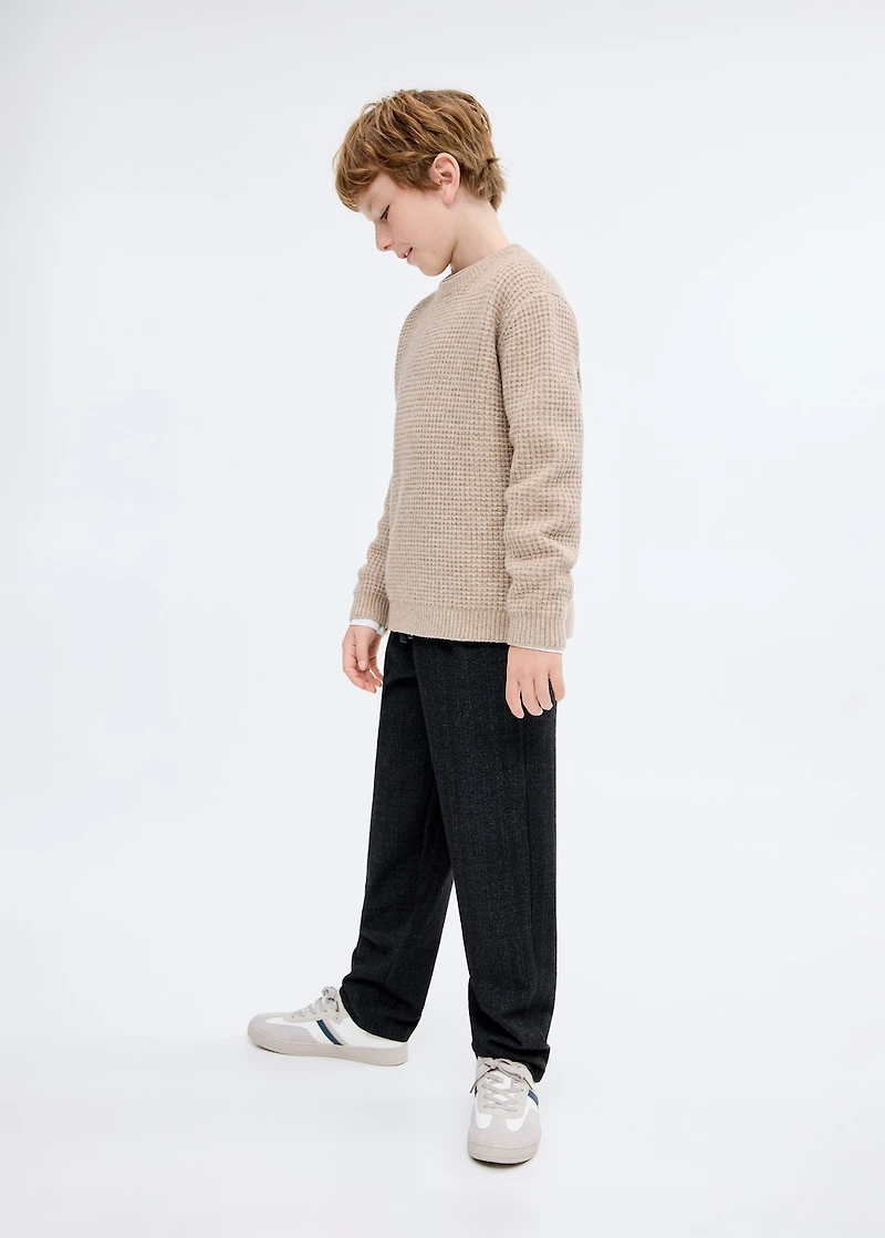 Herringbone straight pants