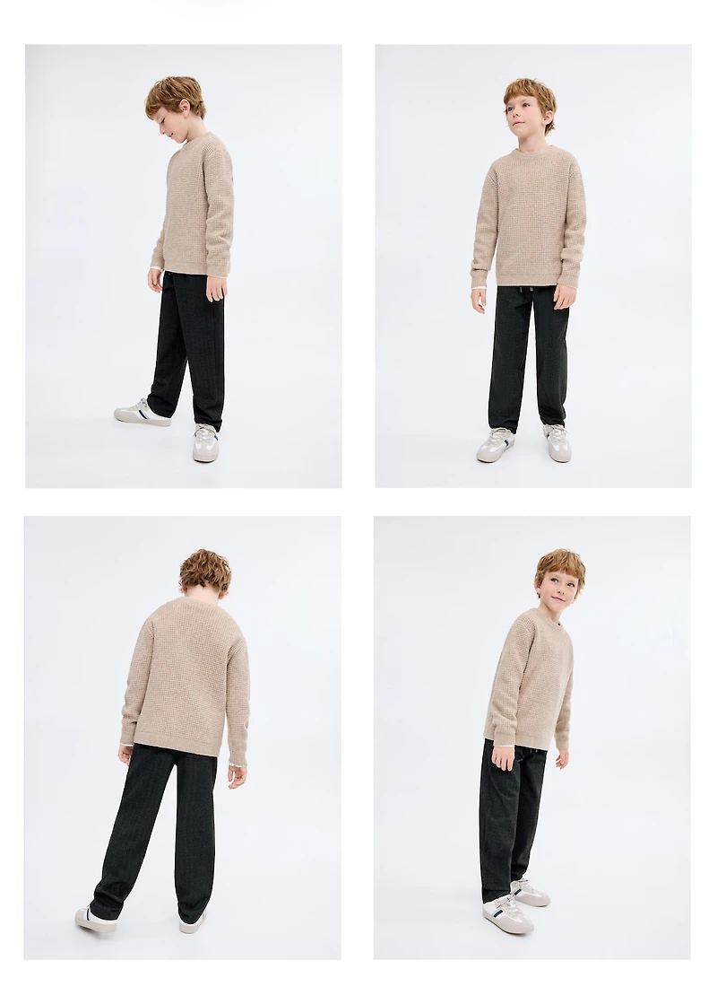 Herringbone straight pants