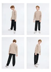 Herringbone straight pants