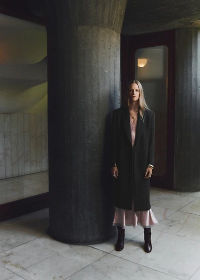 Long double-breasted coat