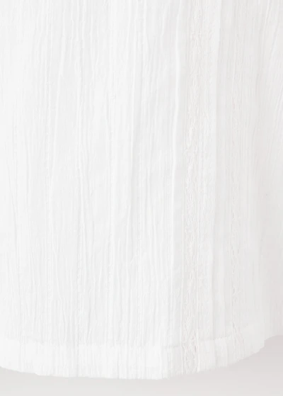 Cotton blouse with lace trim