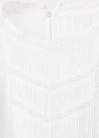 Cotton blouse with lace trim