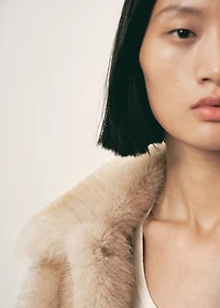 Faux fur jacket with lapels