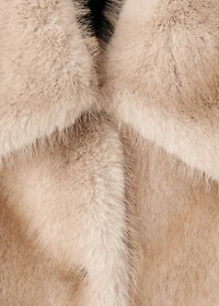 Faux fur jacket with lapels