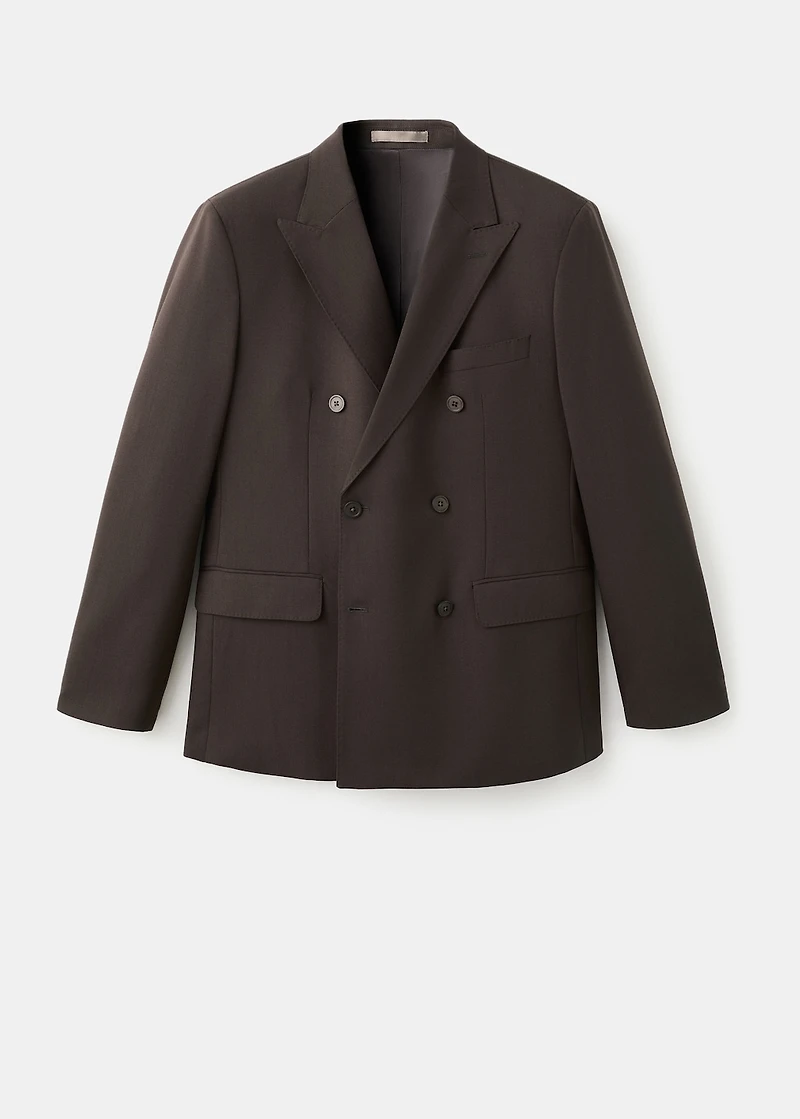 100% Italian wool double-breasted suit jacket