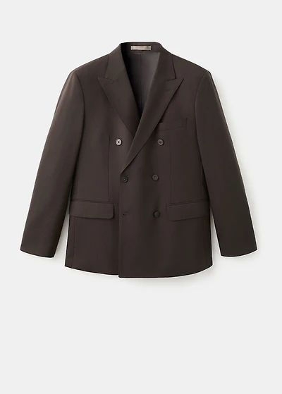 100% Italian wool double-breasted suit jacket