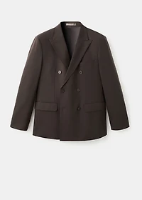 100% Italian wool double-breasted suit jacket