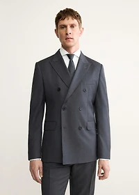 100% wool flannel double-breasted jacket