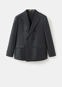 100% wool flannel double-breasted jacket