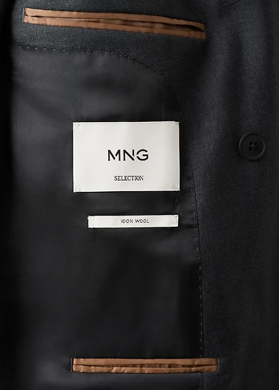 100% wool flannel double-breasted jacket