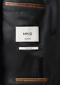 100% wool flannel double-breasted jacket