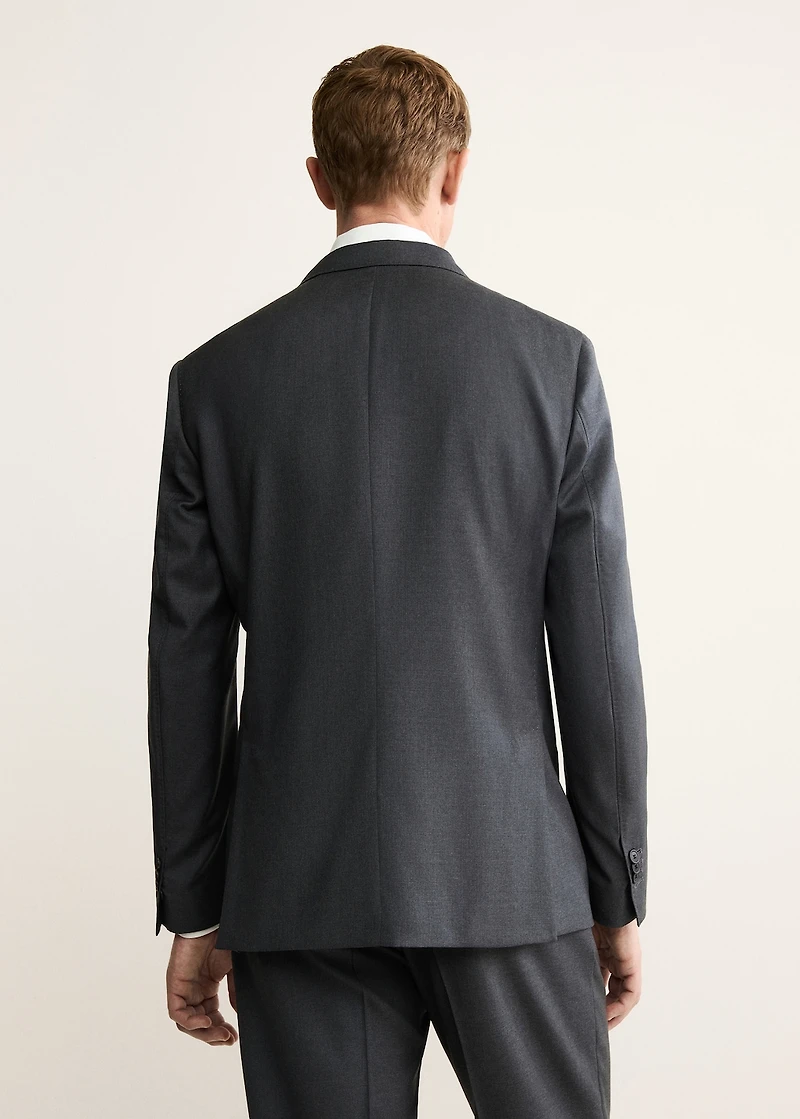 100% wool flannel double-breasted jacket