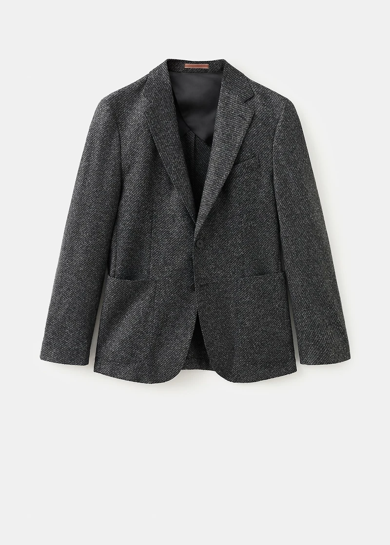 Slim fit wool blend blazer